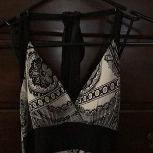 Black and White Paisley Maxi Dress Small